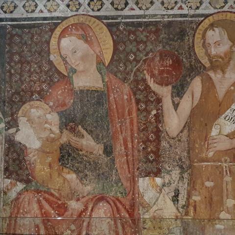  affreschi del XIV secolo all'interno della chiesetta della Visitazione di Maria Santissima ad Elisabetta - © G.S. Marinelli, riproduzione vietata.